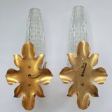 Pair of antique gilded wall sconces