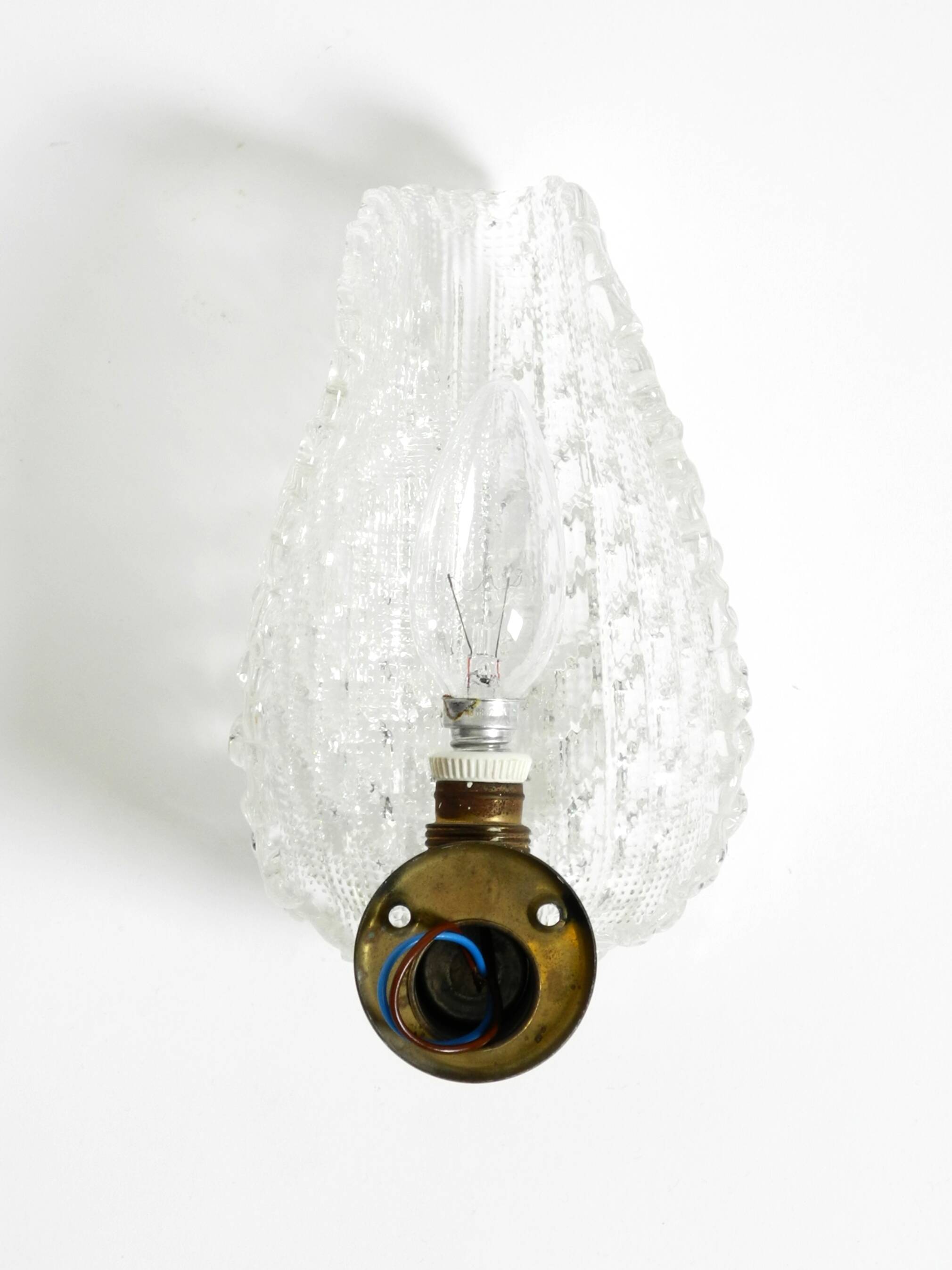 Rare original 1960s Italian Barovier & Toso Murano glass wall lamp