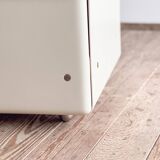 Fauteuil design 620 en cuir suédé beige par Dieter Rams, Vitsœ, Mid-Century