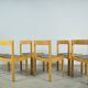 Vintage oak DUTCH DESIGN dining chairs in modern minimalist style, 1960s
