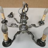 Pendant lamp with 5 Branches candlestick silver candlestick