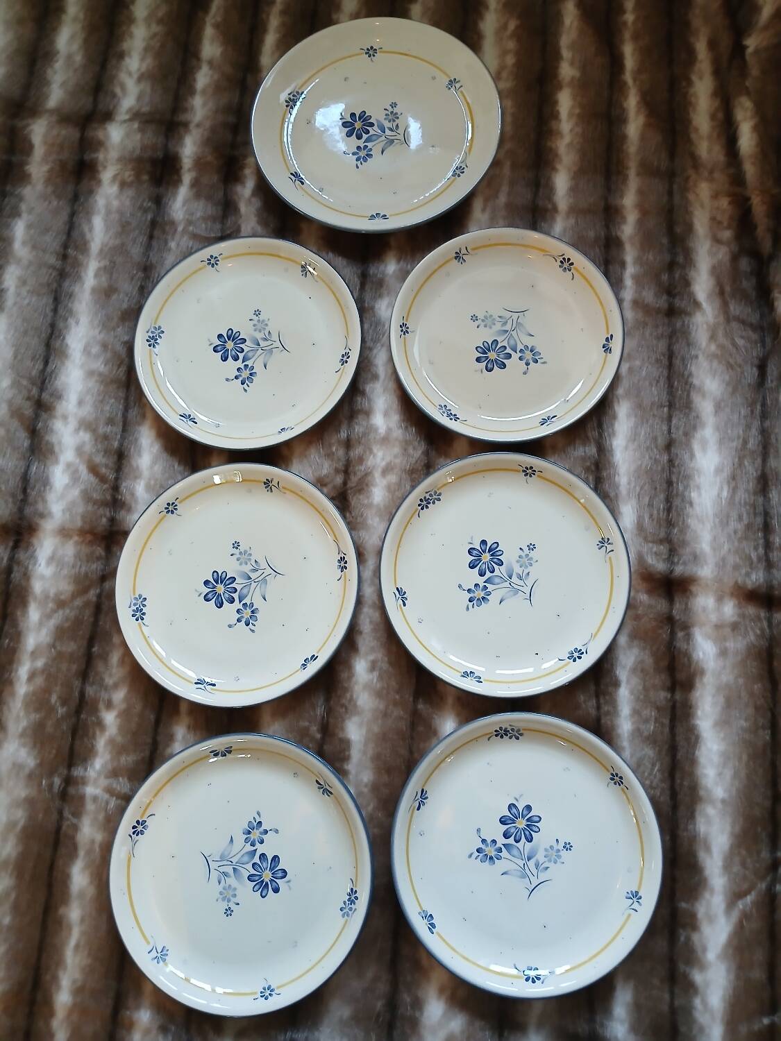 6 assiettes plates + 1 plat "Biltons " England 