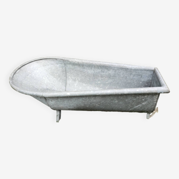 Old zinc child bathtub