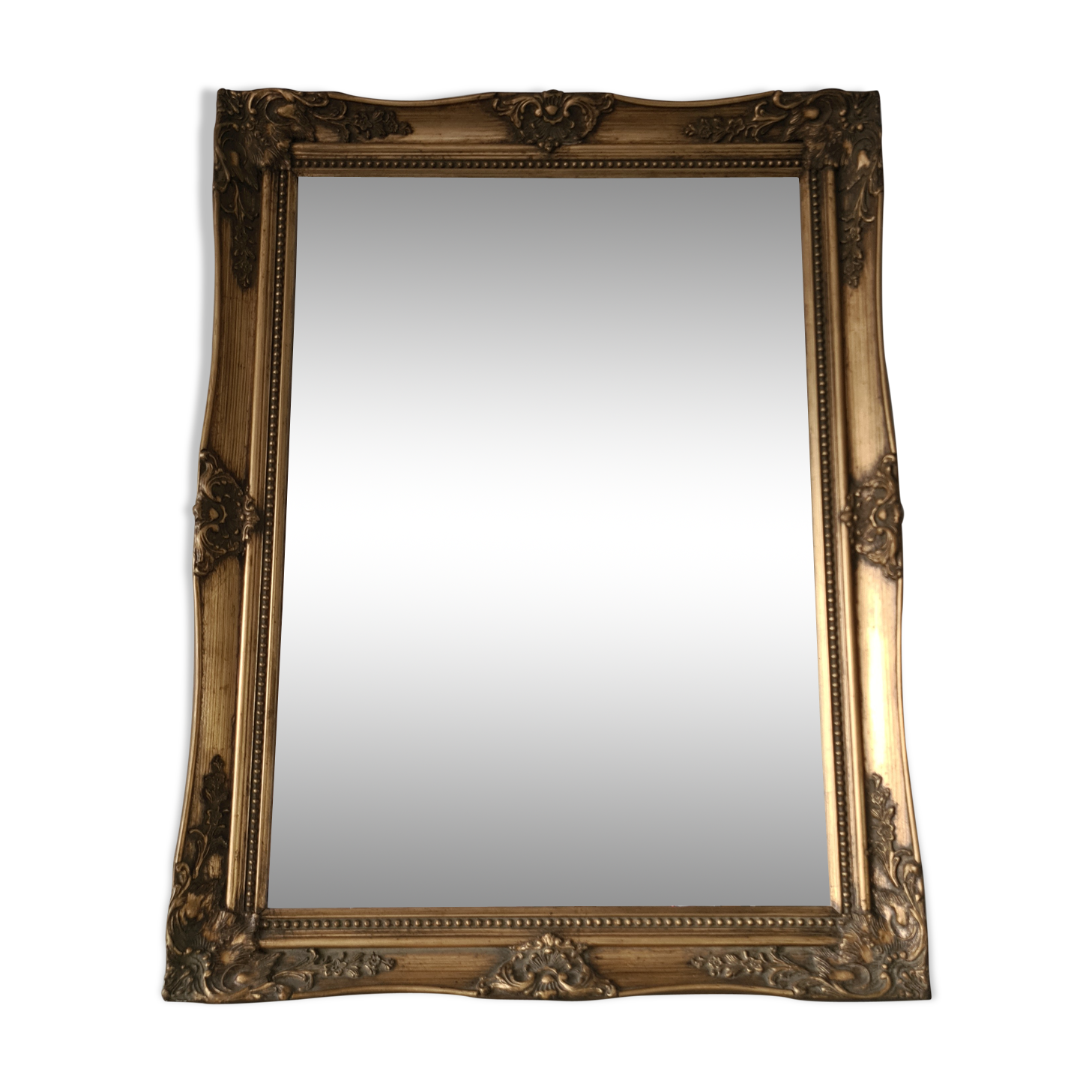 Vintage gold stucco mirror 14x29cm
