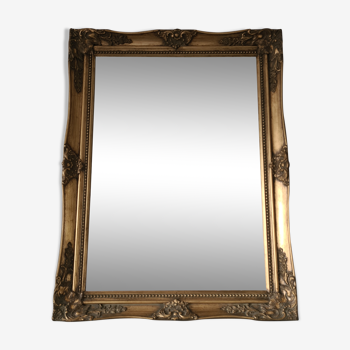 Vintage gold stucco mirror 14x29cm