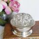 Pewter and crystal flower pick, "Les Etains du Manoir"