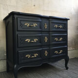 Revamped vintage black chest of drawers