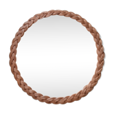 Braided wicker mirror