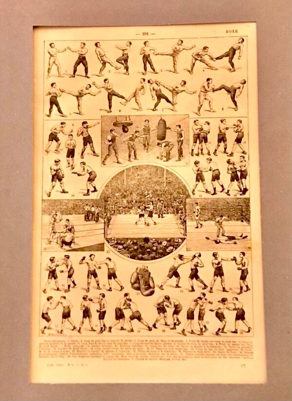 Vintage board from 1922 on boxing