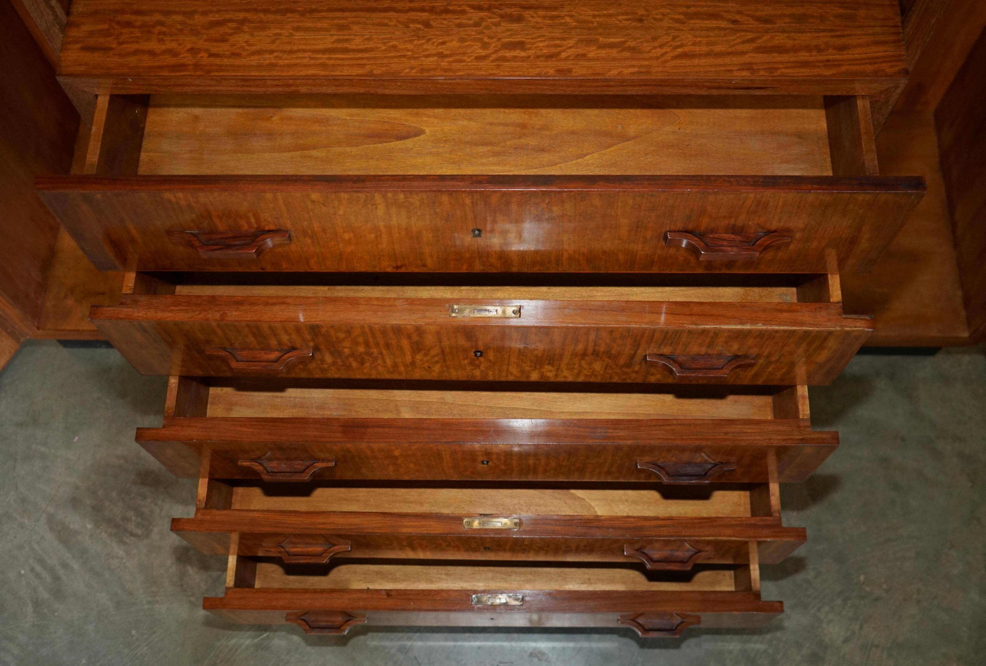 Art Deco Double Wardrobe Chest of Drawers 1920