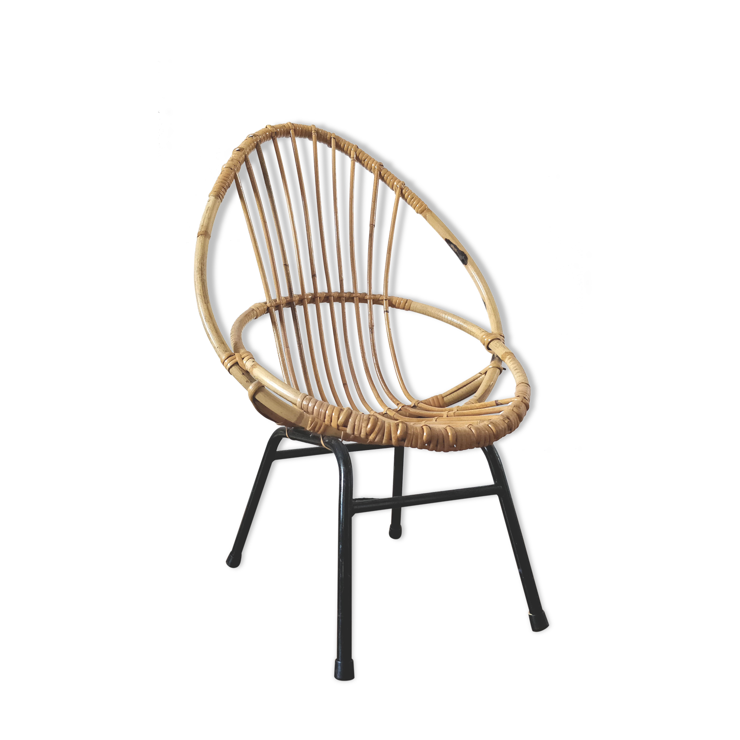 Vintage rattan child armchair