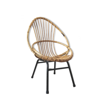 Vintage rattan child armchair