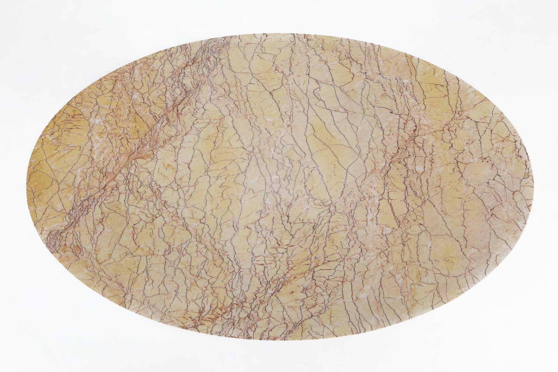 Art Deco side table by De Coene Freres with wood inlay and marble top, 1930s