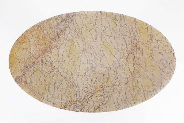 Table d'appoint Art Déco de De Coene Freres avec marqueterie en bois et plateau en marbre, années 1930