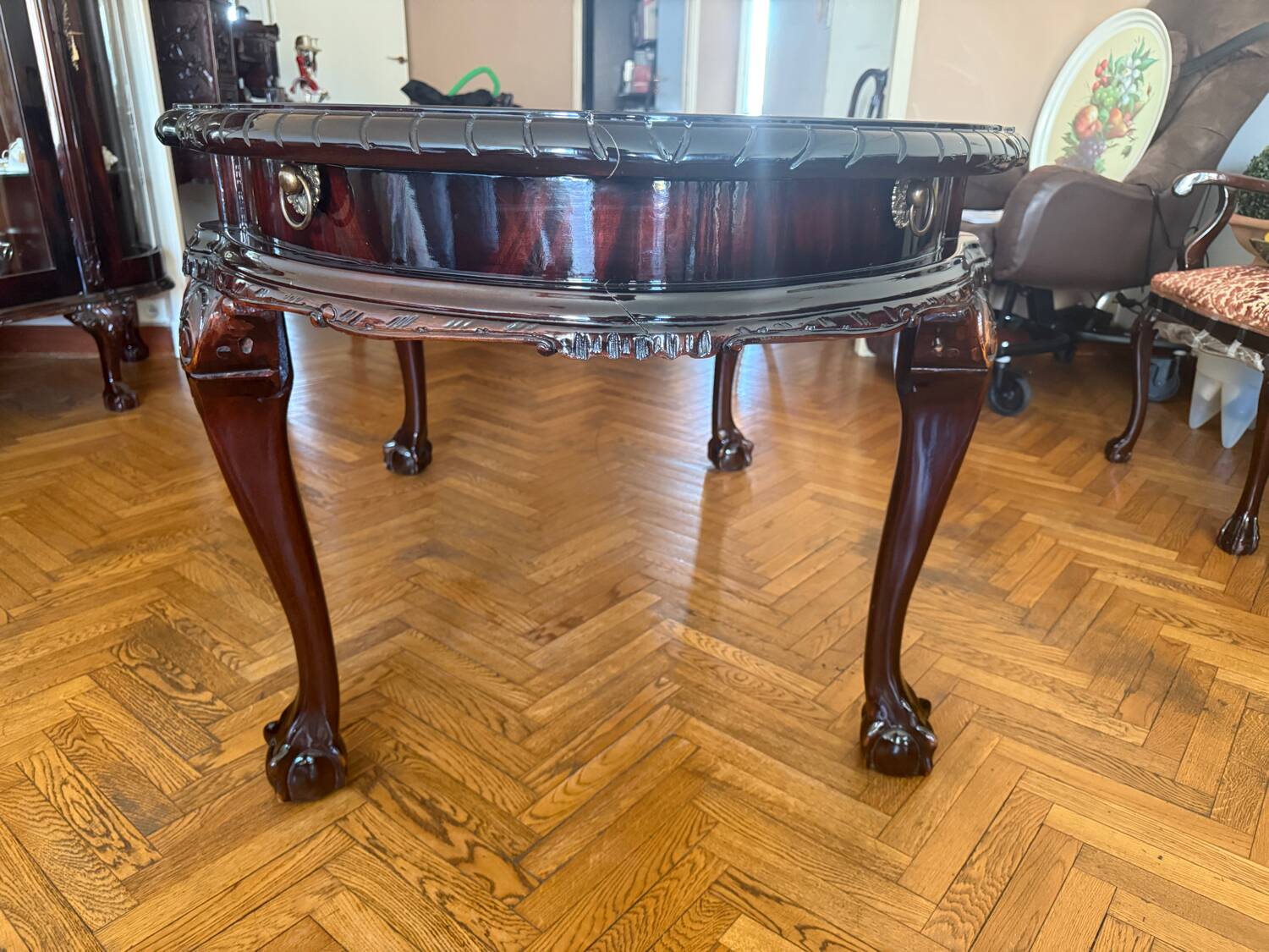 Table de salle à manger italienne – Style Rococo / Louis XV – Vernis m