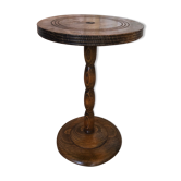 Turned wood side table