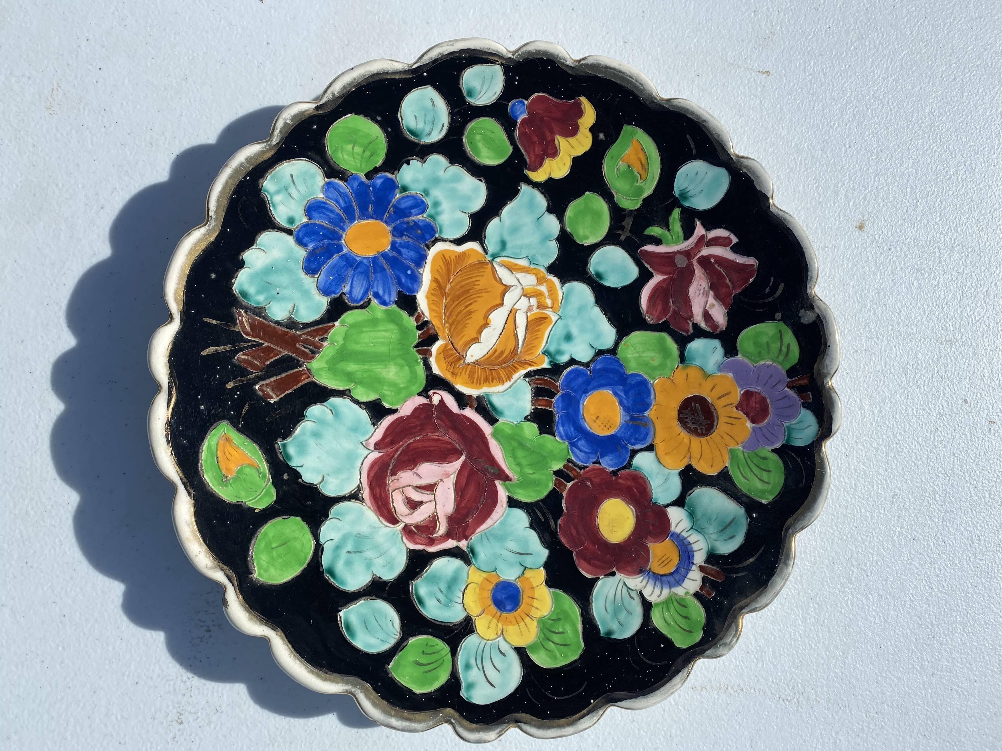 Ceramic dish azure deer Monaco 1960