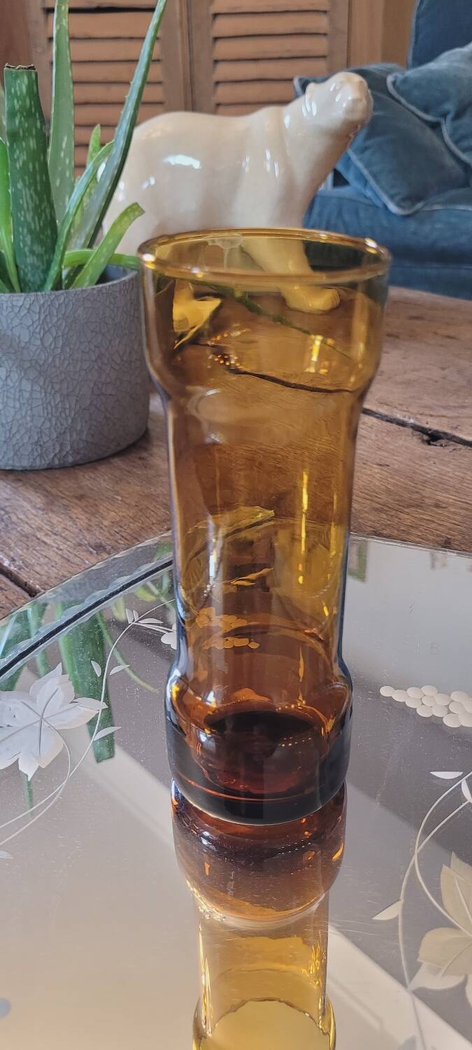Amber glass vase, 1970s