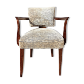 Fauteuil bridge vintage crème tigre années 30 - 40