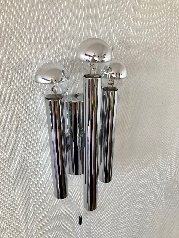 Chrome wall lamps from the 70s