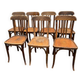 Set of 7 bistro chairs 1930