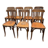 Set de 7 chaises bistrot 1930