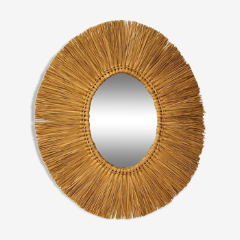 Raffia Wall Mirror Frame  75cmx85cm