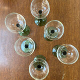 6 Alsatian glasses, green footed Roemer