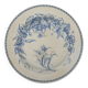Old flat plate, light blue ironstone, HB Choisy-le-Roi model.