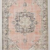 Soft Pink Handmade Vintage Persian Rug, 219x314Cm