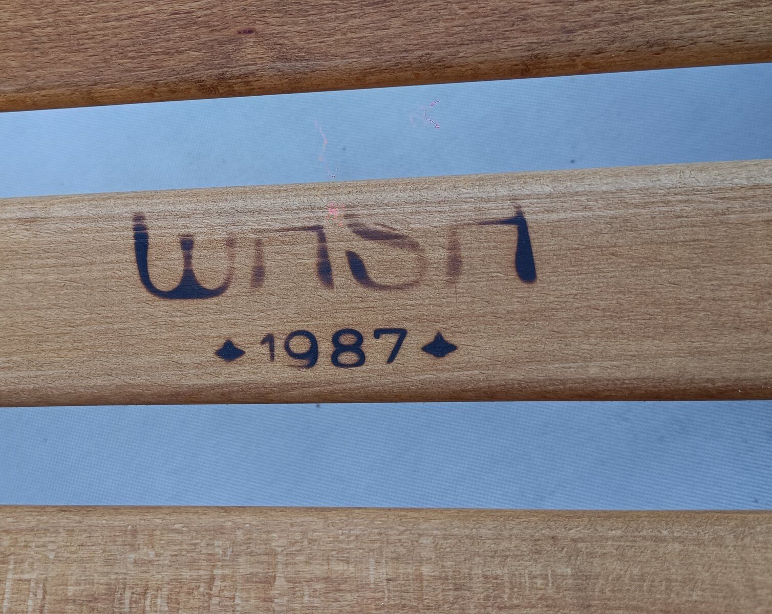 Large brutalist pine rocking chair from Wasa, 1987