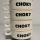 Set of 4 Choky chocolate cup, ceramic vintage pub