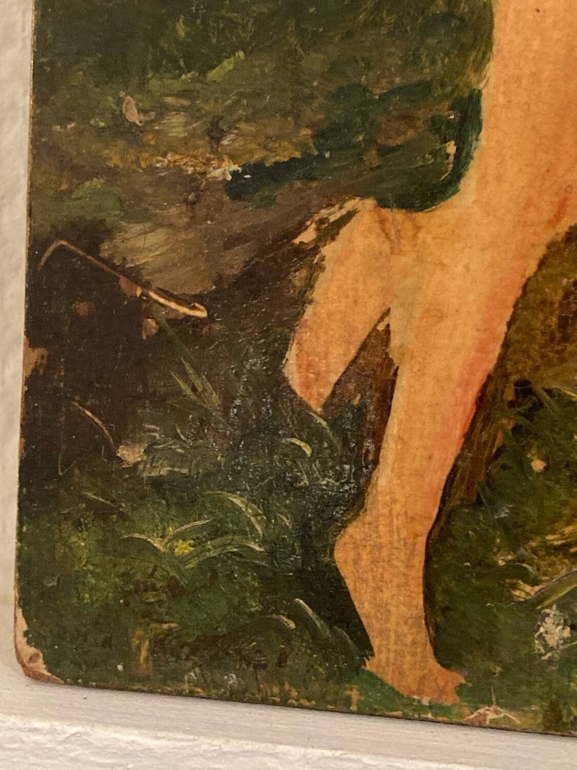Small oil on panel, Diana 19th century