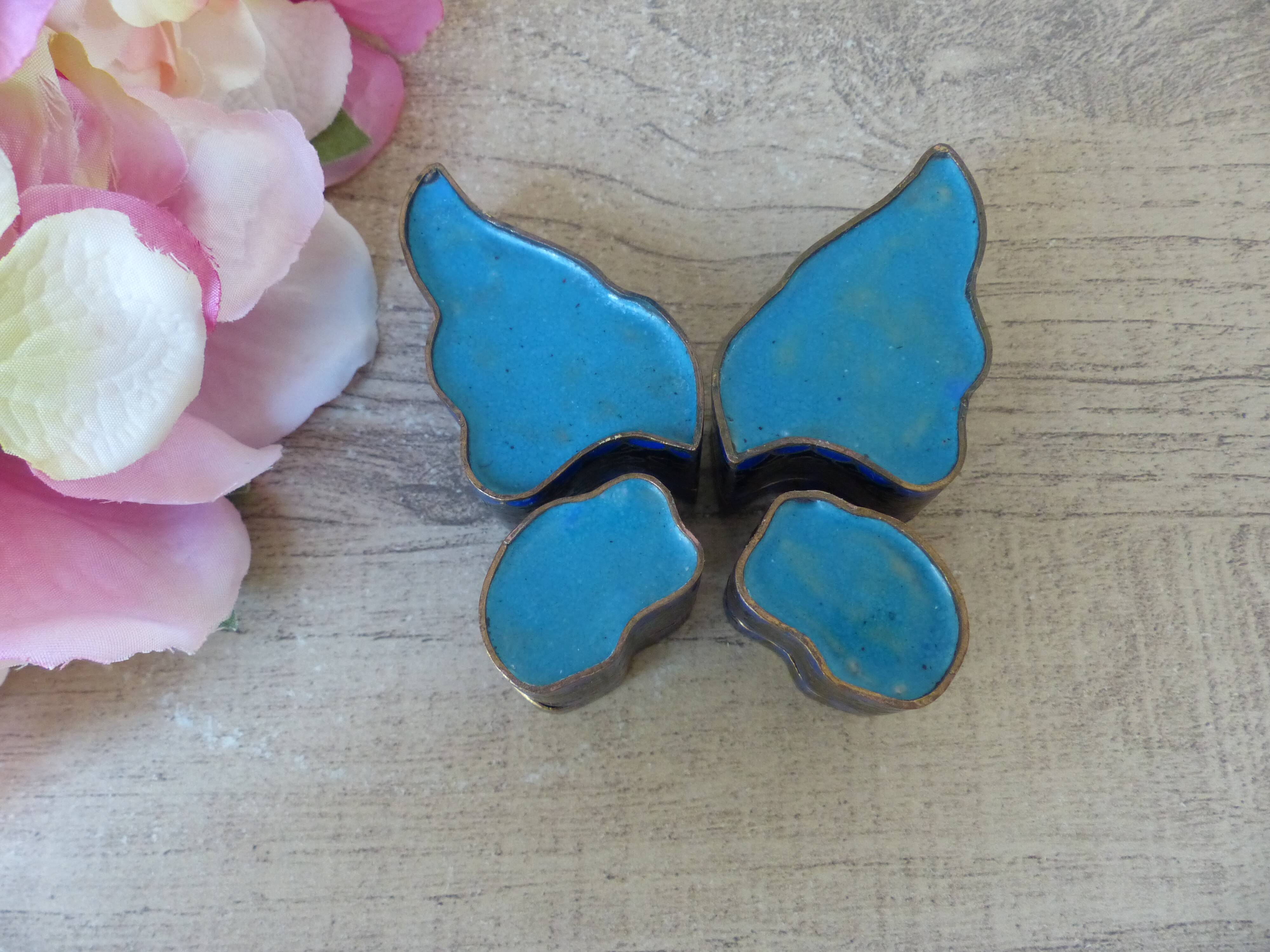 Ancienne boîte papillon chinoise en cloisonné puzzle – Émail