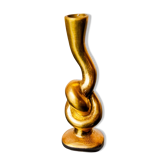 Knot candlestick, brutalist design, bronze, Italy, circa 1970s