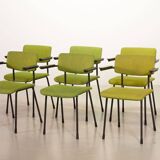 6 Dutch Design Gispen Dining Chairs Model 1235 by André Cordemeyer 1960s