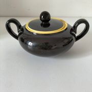 Teapot and sugar bowl Villeroy & Boch model Biarritz glossy black