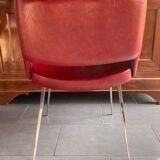 Red armchair 60s in skai