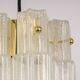 Pendant light with hand-blown glass pieces on a brass base made by Glashütte Limburg.