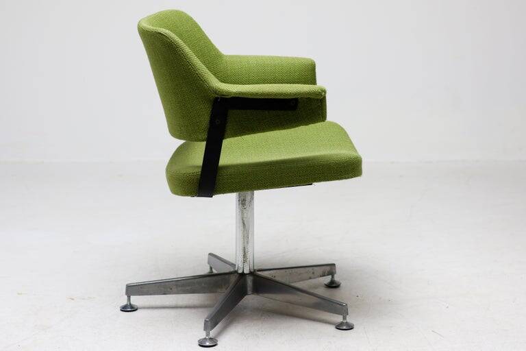 André Cordemeyer desk chair for Gispen, green wool, Netherlands, 1960s
