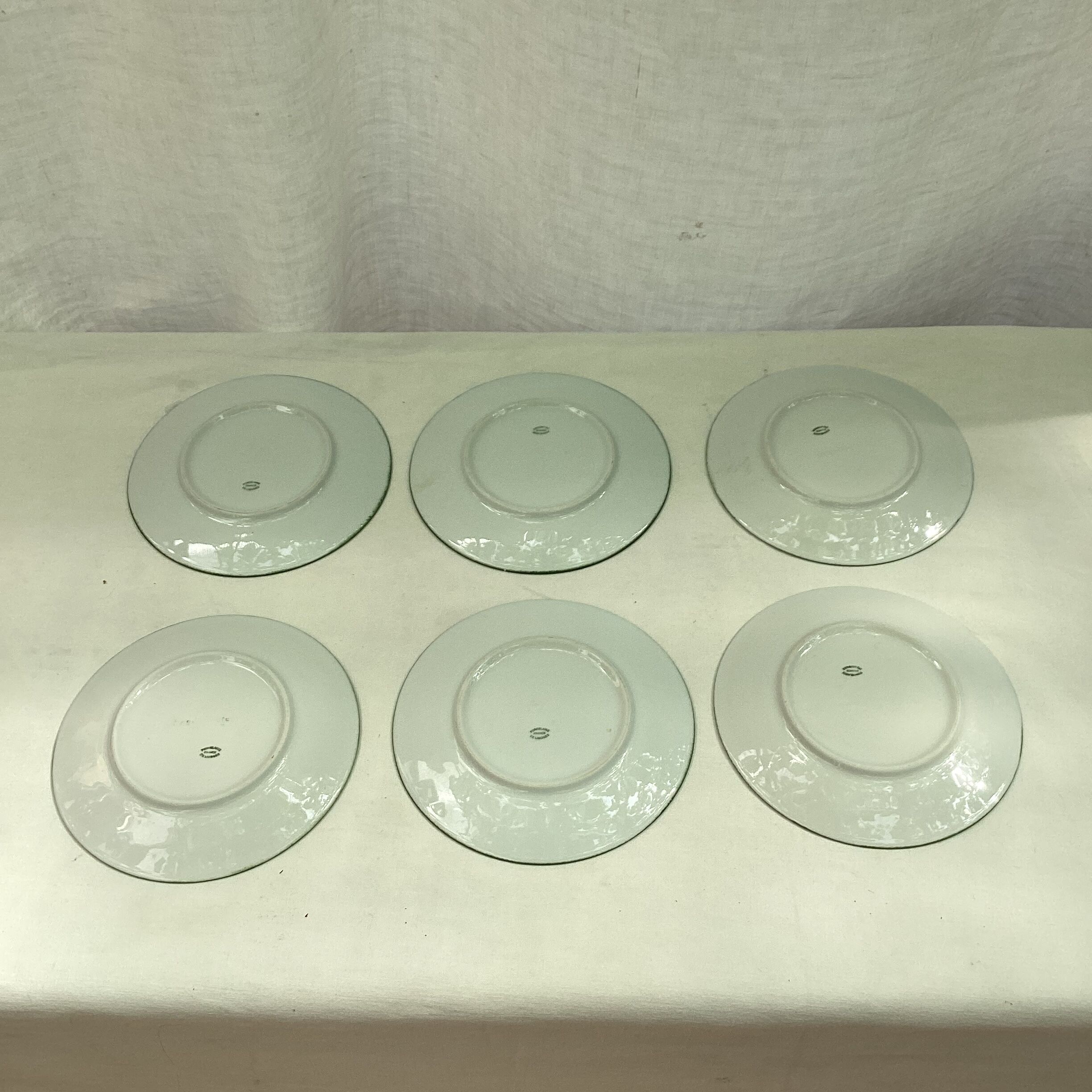 Set of six plates dish dessert in Limoges porcelain dimension: diameter -18,5cm-