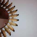 Oval sunburst mirror with leaves of acanthus 1960s