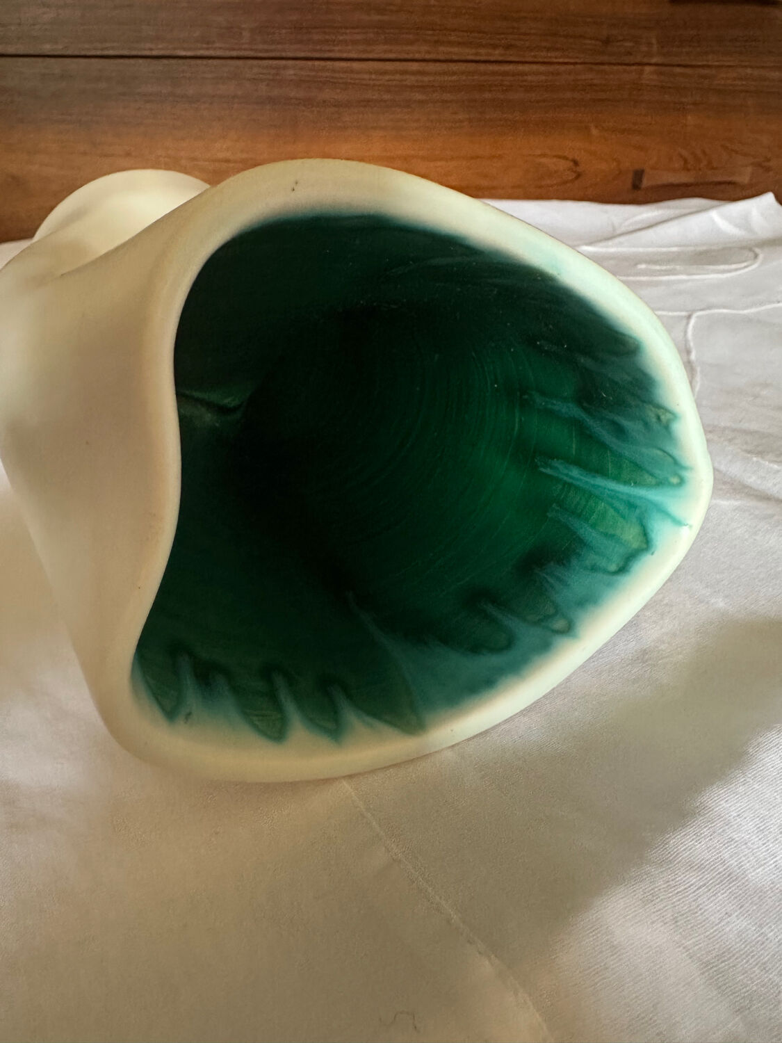 Two-Tone Matte Ceramic Pitcher / Organic Glazed Vintage G. Jouve P.