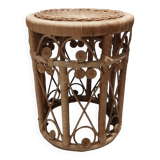 Peacok vintage bohemian chic rattan stool