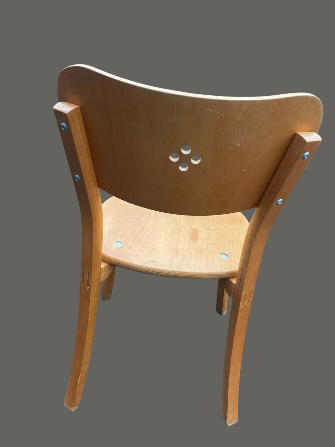 Set of 5 vintage wooden school chairs – 1950s/60s – industrial style