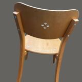 Set of 5 vintage wooden school chairs – 1950s/60s – industrial style