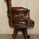 Victorian captain's chair in leather restored by Cornelius V Smith.