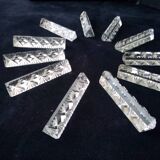 Box of 11 Hungarian crystal knife holders, triangular shape
