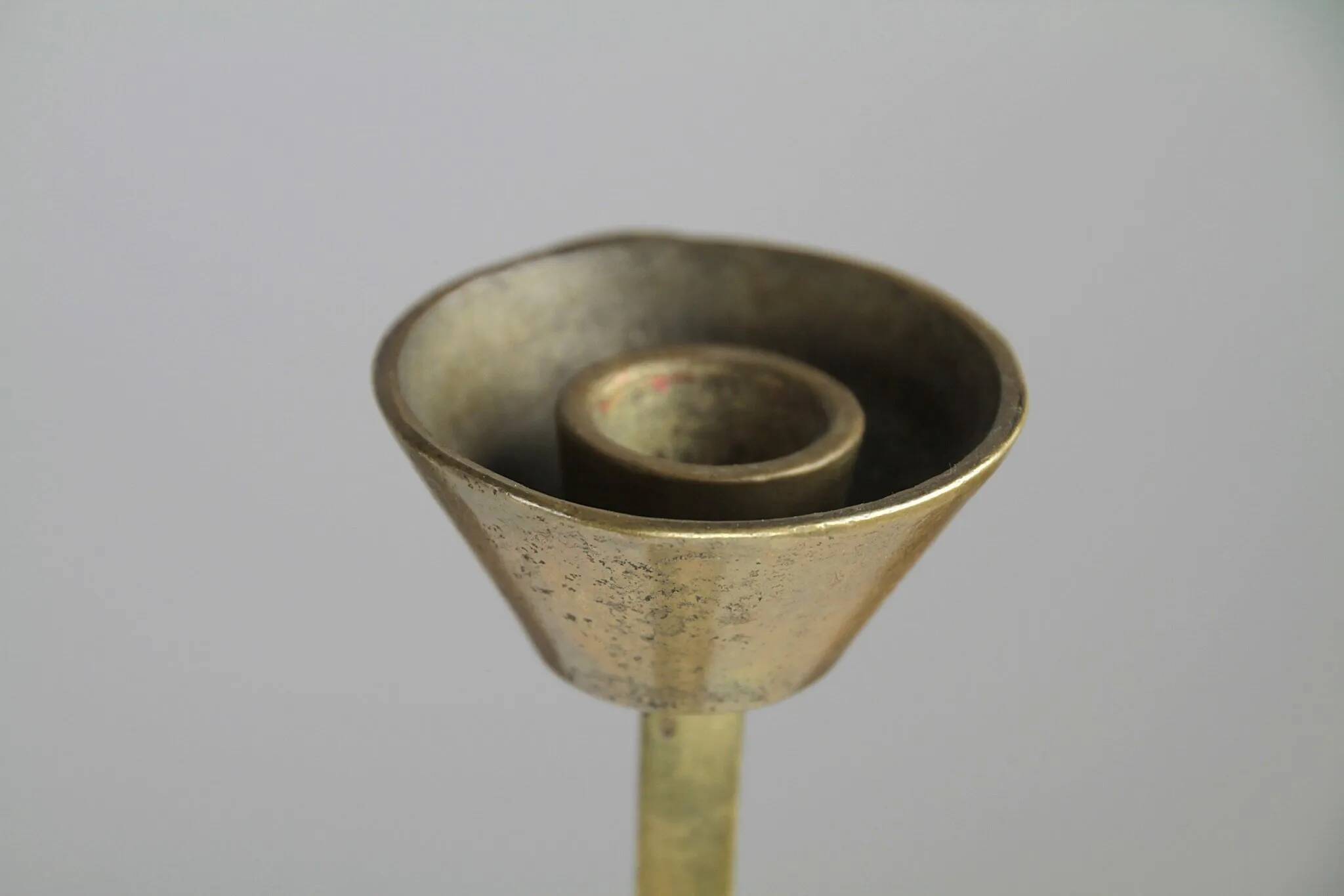Brass Candlestick — Art Deco / Modernist Style, Belgium, circa 1920s–1940s