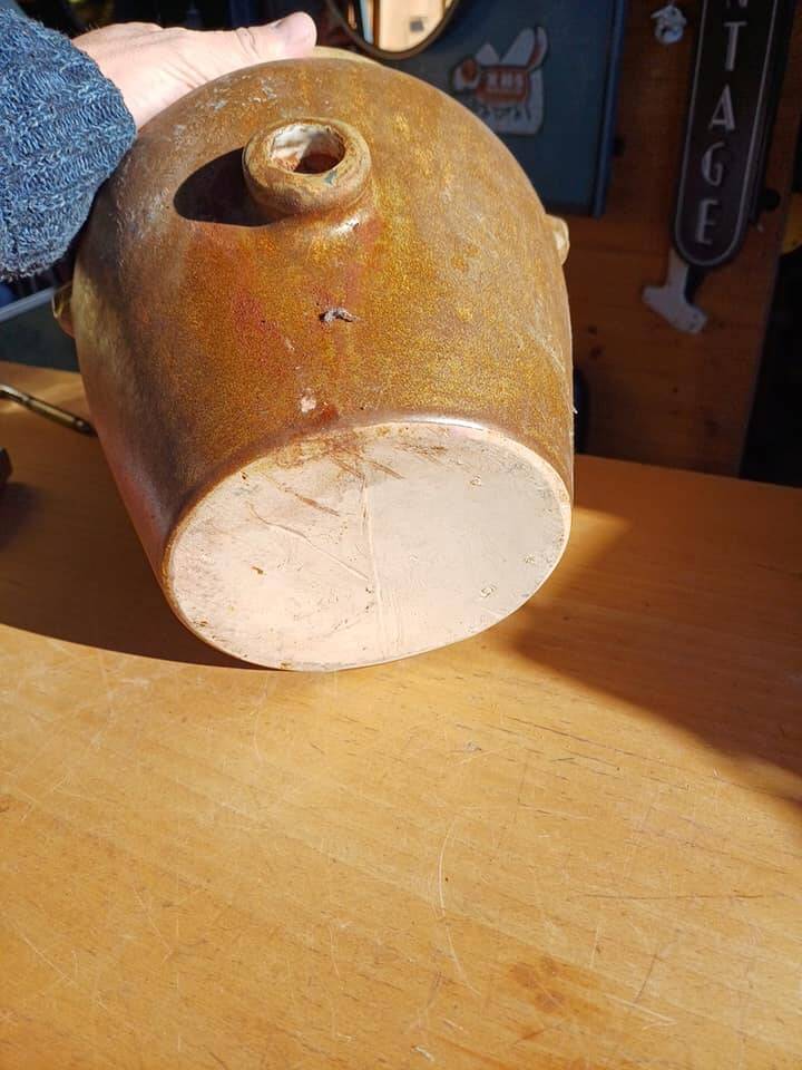 Old stoneware vinegar pot